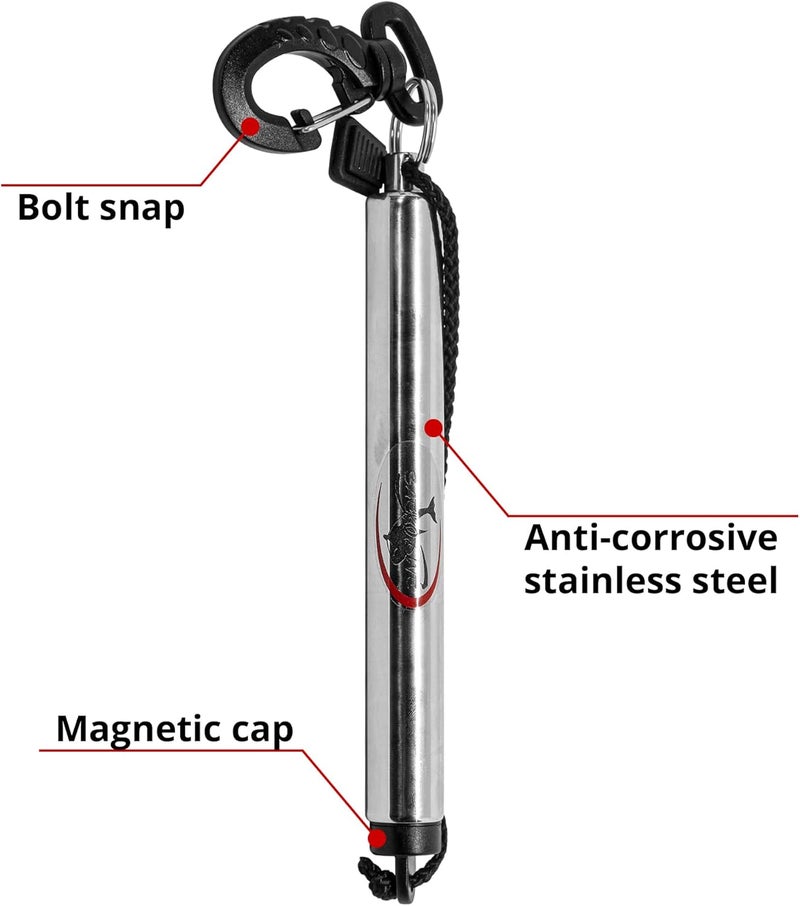 Saekodive Diving Shaker Rattle Stick with Magnet - 6.5" Stainless Steel, Magnetic Mute System - Scuba Noice Maker, Underwater Shaker, Signal Communication Device - Image 2